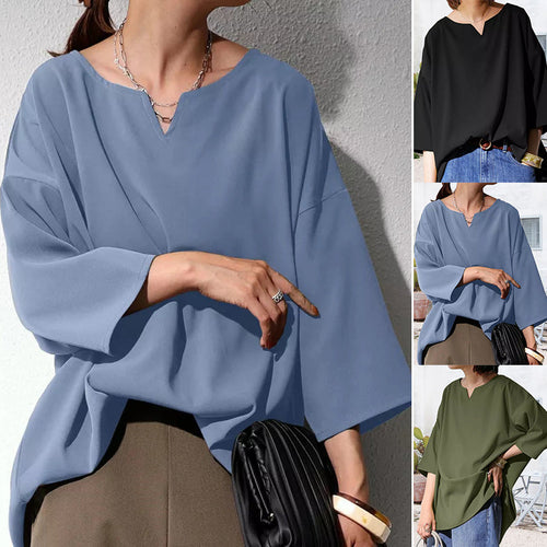 Literarisches Retro-Top mit V-Ausschnitt