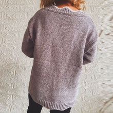 Laden Sie das Bild in den Galerie-Viewer, Langärmeliger Lässiger Pullover mit V-Ausschnitt