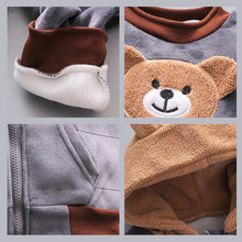 Laden Sie das Bild in den Galerie-Viewer, Kinderbekleidung flauschiges Bärenmuster Set
