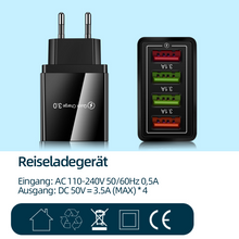 Laden Sie das Bild in den Galerie-Viewer, 4-Loch USB Farbiges Ladegerät