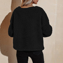 Laden Sie das Bild in den Galerie-Viewer, Damen Plüschjacke mit V-Ausschnitt