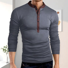Laden Sie das Bild in den Galerie-Viewer, Muskel-T-Shirt mit Knopfleiste für Herren