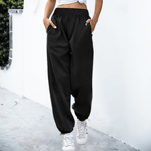 Laden Sie das Bild in den Galerie-Viewer, Damen lässige Sporthose mit weitem Bein und Kordelzug