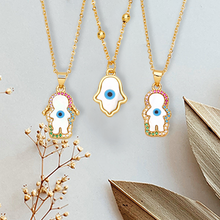Laden Sie das Bild in den Galerie-Viewer, Kreative Teufelsaugen-Halskette mit farbigen Diamanten