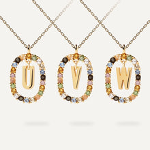 Laden Sie das Bild in den Galerie-Viewer, Bunte Kristall-Buchstabe-Halskette