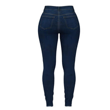 Laden Sie das Bild in den Galerie-Viewer, Zweireihige Röhrenjeans mit hoher Taille