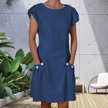 Laden Sie das Bild in den Galerie-Viewer, Einfarbiges Lässiges Modisches Kleid