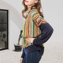 Laden Sie das Bild in den Galerie-Viewer, Blau gestreiftes T-Shirt