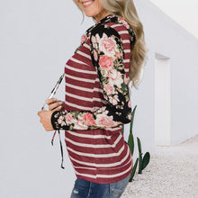 Laden Sie das Bild in den Galerie-Viewer, Lockeres Langärmliges Gestreiftes T-Shirt