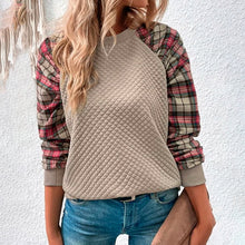 Laden Sie das Bild in den Galerie-Viewer, Karierte Patchwork-Sweatshirts für Damen