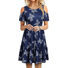 Laden Sie das Bild in den Galerie-Viewer, Modisches kurzärmliges schulterfreies Kleid
