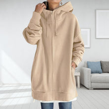 Laden Sie das Bild in den Galerie-Viewer, Langes Fleece-Sweatshirt mit Reißverschluss