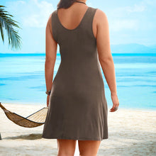 Laden Sie das Bild in den Galerie-Viewer, Einfarbiges Sexy Kleid mit V-Ausschnitt für Damen