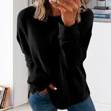 Laden Sie das Bild in den Galerie-Viewer, Minimalistisches Einfarbiges Langarm-T-Shirt