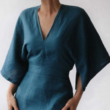 Laden Sie das Bild in den Galerie-Viewer, Elegantes Schmales Leinenkleid