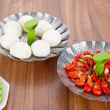 Laden Sie das Bild in den Galerie-Viewer, Klappbarer Dampfkorb aus Edelstahl