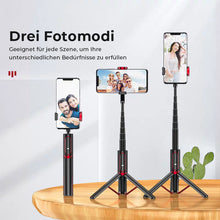 Laden Sie das Bild in den Galerie-Viewer, Einziehbarer Bluetooth-Fotoständer aus Aluminiumlegierung