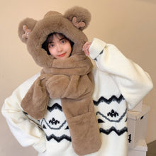 Laden Sie das Bild in den Galerie-Viewer, Warmes Bärenmütze/Schal/Handschuh-Set für Damen