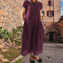 Laden Sie das Bild in den Galerie-Viewer, Lockeres einfarbiges Kleid