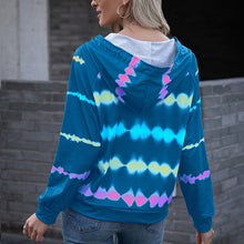 Laden Sie das Bild in den Galerie-Viewer, Übergroßer Langärmliger Kapuzenpullover mit Farbverlauf