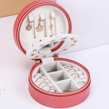 Laden Sie das Bild in den Galerie-Viewer, Tragbare runde Aufbewahrungsbox für Schmuck