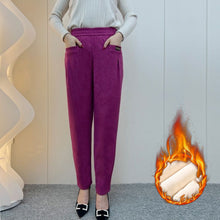 Laden Sie das Bild in den Galerie-Viewer, Einfarbige Lockere Samthose für Damen