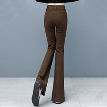 Laden Sie das Bild in den Galerie-Viewer, Dicke Flared-Jeans aus Fleece für Damen