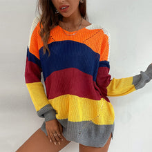 Laden Sie das Bild in den Galerie-Viewer, Kontrastgestreifter Pullover