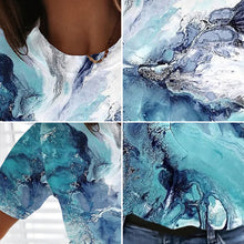 Laden Sie das Bild in den Galerie-Viewer, Einfaches Sommer-T-Shirt mit Aufdruck