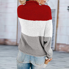 Laden Sie das Bild in den Galerie-Viewer, Modischer Rollkragenpullover mit Farbblock