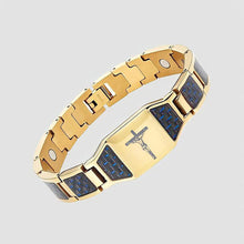 Laden Sie das Bild in den Galerie-Viewer, Kohlefaser-Magnet-Titan-Stahl-Armband