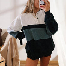 Laden Sie das Bild in den Galerie-Viewer, Lockeres Sweatshirt mit Rundhalsausschnitt für Damen