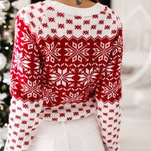 Laden Sie das Bild in den Galerie-Viewer, Langarm-Pullover mit Schneeflocken