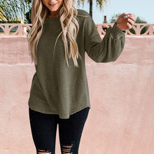 Laden Sie das Bild in den Galerie-Viewer, Damenhemd mit Ballonärmeln und Rundhalsausschnitt