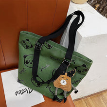 Laden Sie das Bild in den Galerie-Viewer, Süße Panda Segeltuch Tragetasche mit großem Fassungsvermögen