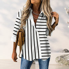 Laden Sie das Bild in den Galerie-Viewer, Lässige Einfache Gestreifte Bluse