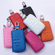 Laden Sie das Bild in den Galerie-Viewer, Schlüsseletui aus Leder mit Krokodilmuster