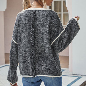 Lockerer Strickpullover mit Rundhalsausschnitt