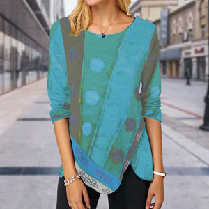 Langarm-T-Shirt mit ethnischem Aufdruck