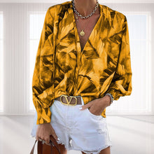 Laden Sie das Bild in den Galerie-Viewer, Bedrucktes Langärmliges T-Shirt mit V-Ausschnitt