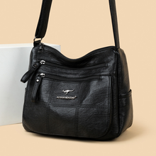 Laden Sie das Bild in den Galerie-Viewer, Mehrlagige Umhängetasche aus weichem Leder mit großem Fassungsvermögen