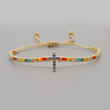 Laden Sie das Bild in den Galerie-Viewer, Buntes Vintages Kreuzarmband