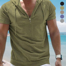 Laden Sie das Bild in den Galerie-Viewer, Sommer Herren Sport-T-Shirt mit Kapuze