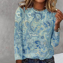 Laden Sie das Bild in den Galerie-Viewer, Langärmliges Bedrucktes T-Shirt für Damen