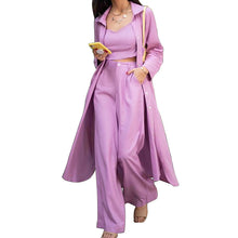 Laden Sie das Bild in den Galerie-Viewer, Dreiteiliges Set für Frühling und Herbst, Trenchcoat, Hose, Weste