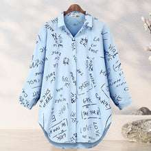 Laden Sie das Bild in den Galerie-Viewer, Langarm-Bluse mit Buchstabendruck