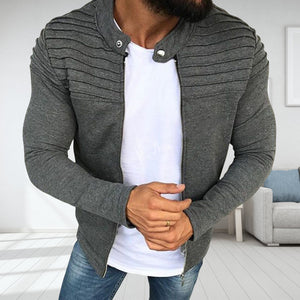 Stilvolle Einfarbige Faltenjacke