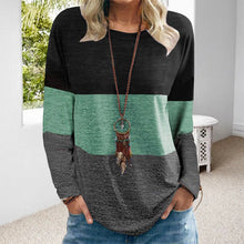 Laden Sie das Bild in den Galerie-Viewer, Sweatshirt mit Rundhalsausschnitt und Farbblockdruck
