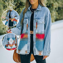 Laden Sie das Bild in den Galerie-Viewer, Damen Vintage Jeansjacke mit Taschen