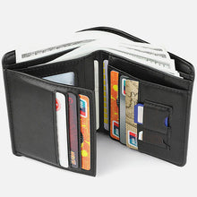 Laden Sie das Bild in den Galerie-Viewer, Dreifach faltbare Herren-Brieftasche aus strapazierfähigem Leder
